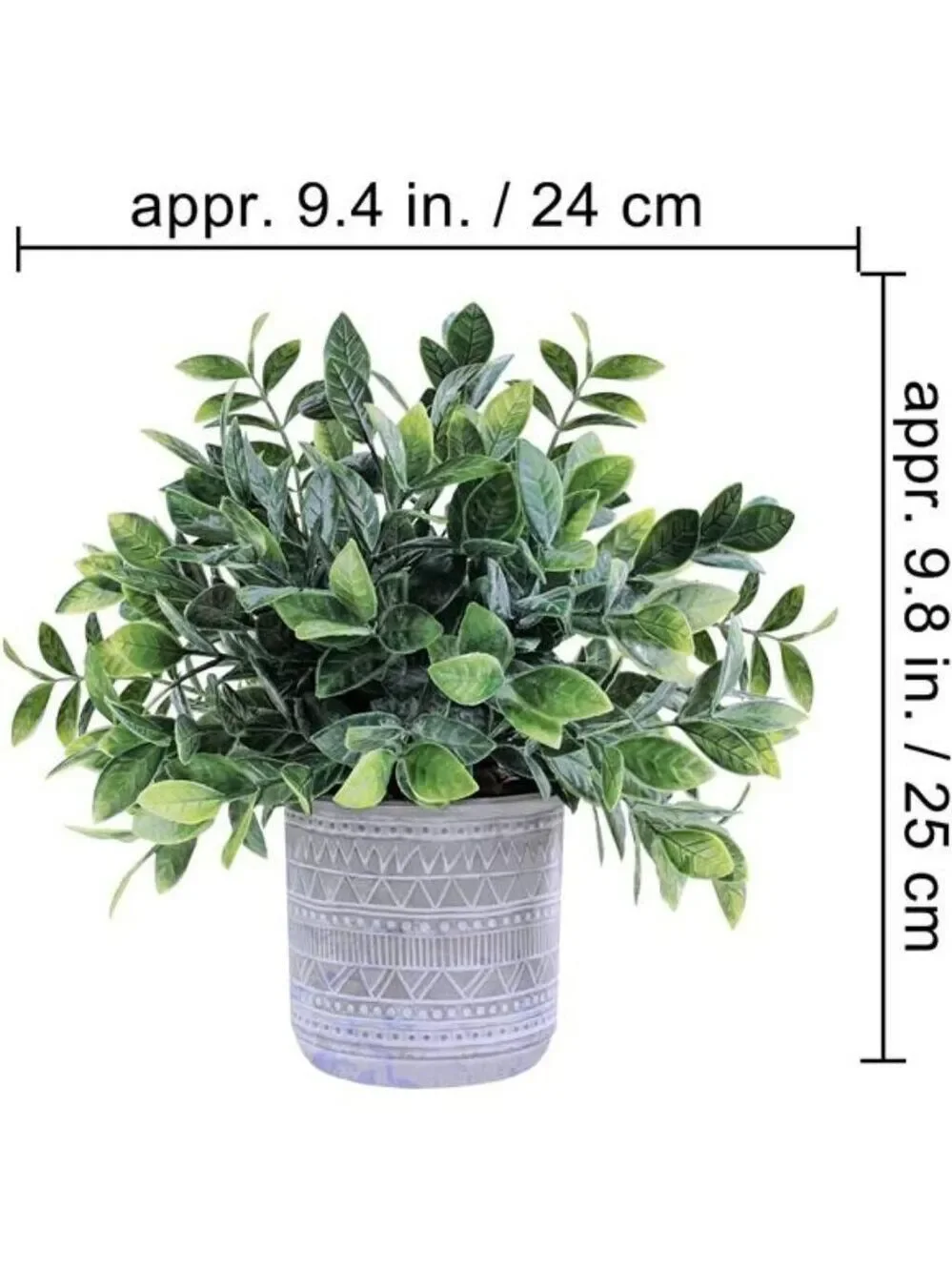 Set of 3 Small Fake Potted Plants Eucalyptus Rosemary Greenery in Ceramic Pots